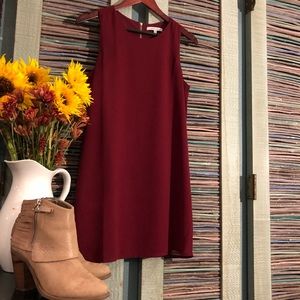 Burgundy classic shift dress
